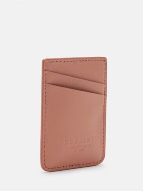 Allsaints CALLIE MAGNETIC LEATHER CARDHOLDER in alabaster pink NWT